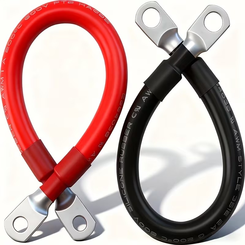 2-Piece 5 AWG Battery Cable Kit with M8 Ring Terminals