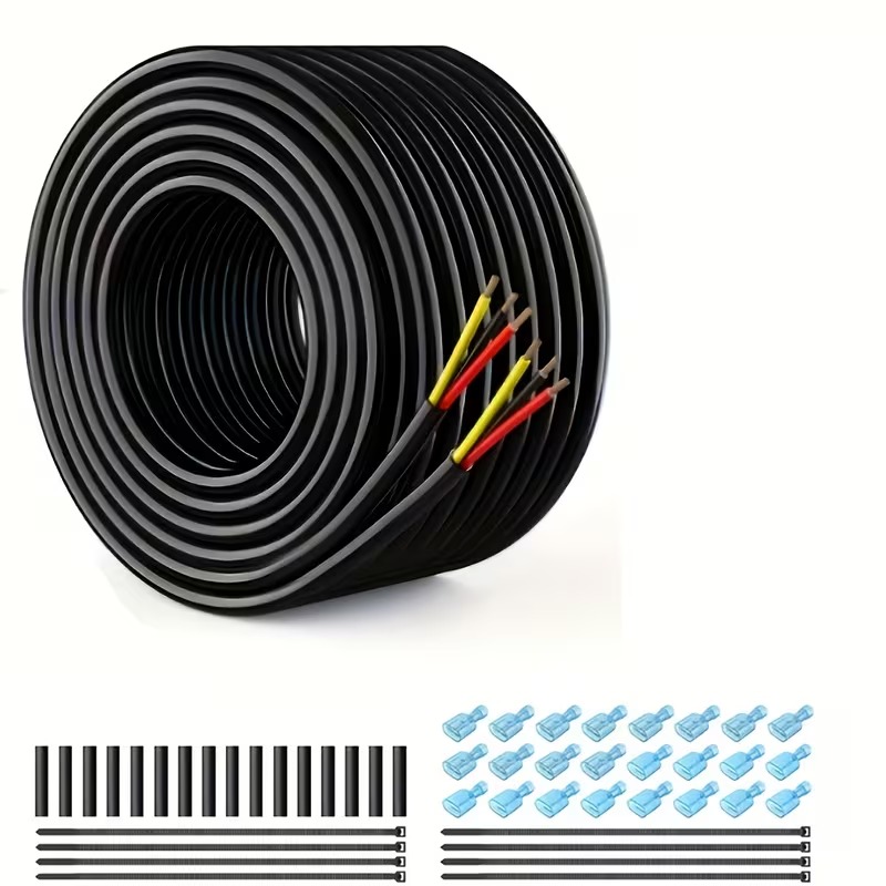 3-Conductor 12V Tinned Copper Electrical Wire Kit